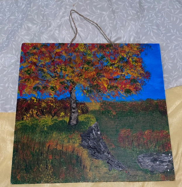 12 inch square - fall scene