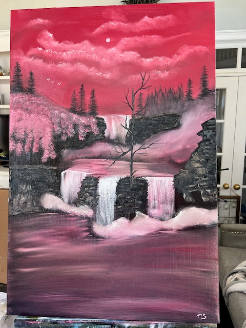 24x36 Cascading Blush