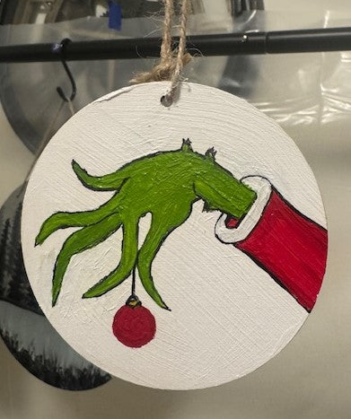 4 inch ornament - grinch holding ornament