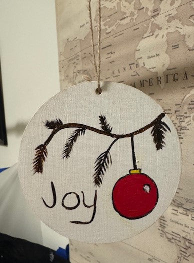 4 inch ornament - Joy with bulb