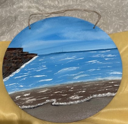 12 inch round Oceanside with rocks