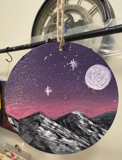 Purple sky ornament/gift tag