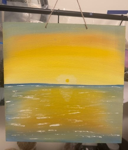 12 inch square - sunset over the ocean